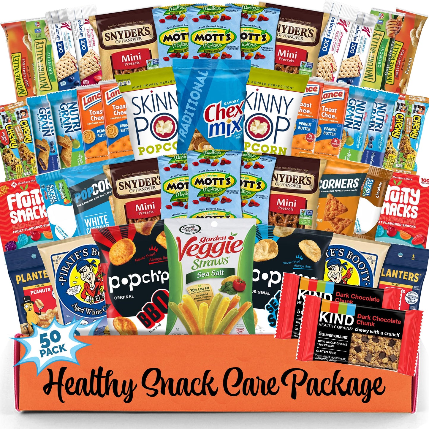 Snacks Variety Pack (40 Count) Mothers Day Snack Box - Snack Gift Basket for Mom, Grandma & Wife with Chips, Cookies & Bars - Care Package for College Students, Office Snacks & Birthdays