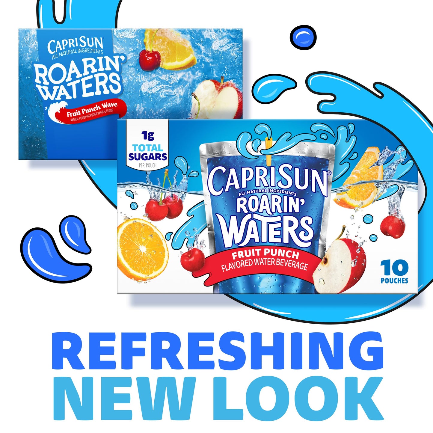 Capri Sun 100% Juice Fruit Punch Naturally Flavored Juice Blend, 40 ct Pack, 4 Boxes of 10 Pouches