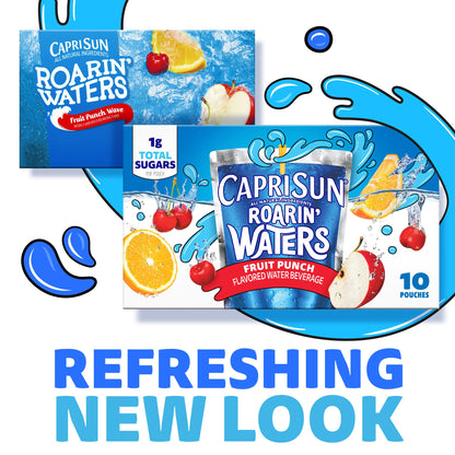 Capri Sun 100% Juice Fruit Punch Naturally Flavored Juice Blend, 40 ct Pack, 4 Boxes of 10 Pouches