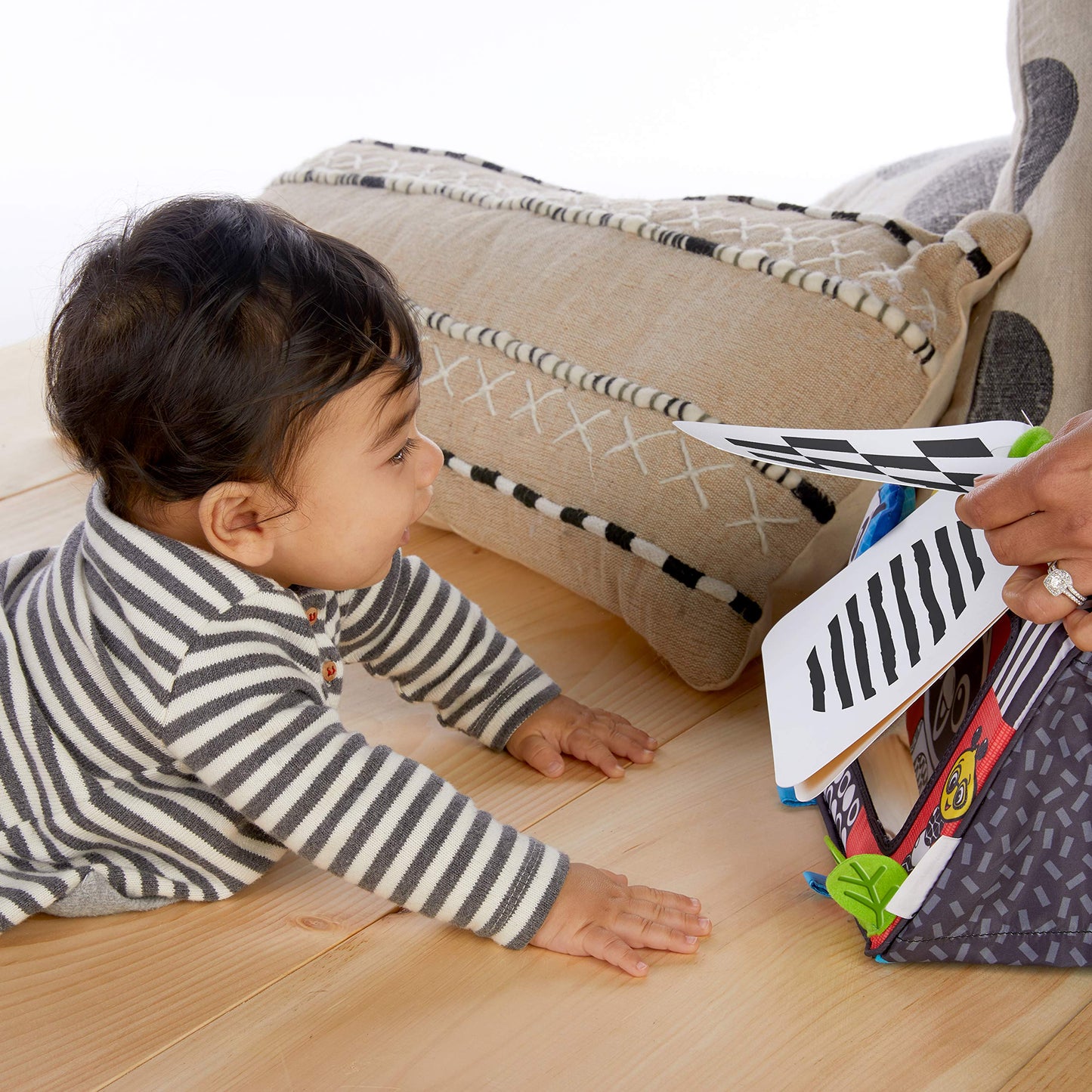 Baby Einstein Flip for Art High Contrast Floor Activity Mirror with Take Along Cards, Tummy Time Play, Newborn+