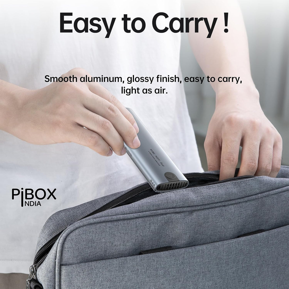 PiBOX India NVMe M2 Enclosure - Dual Protocol USB 3.2 Tool-Free Case, PCI-E Reader, USB-C, M & B+M Keys, 2230/2242/2260/2280 SSDs